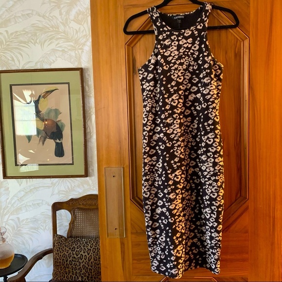 Black and White Cheetah Print Racerback Midi Dress 🖤 - Picture 3 of 10